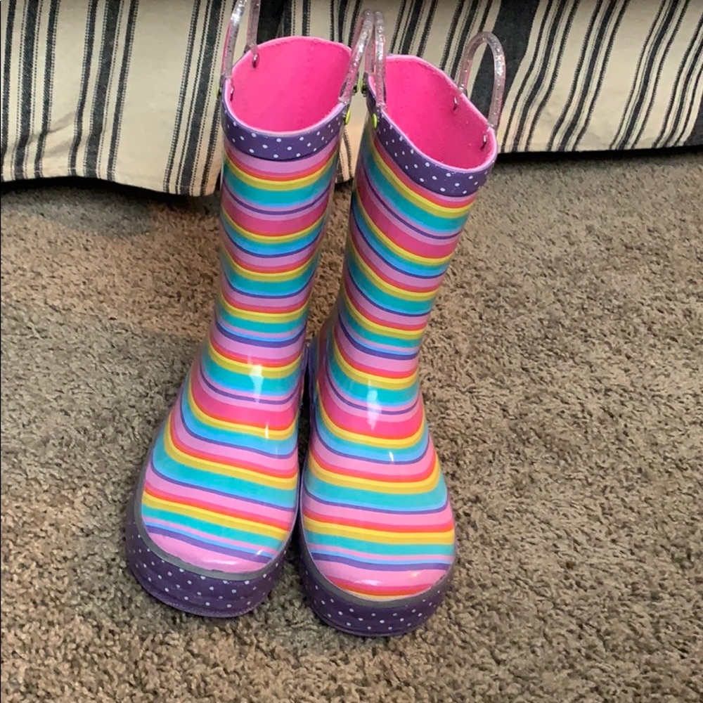 Girls Striped Rain boots Size 3